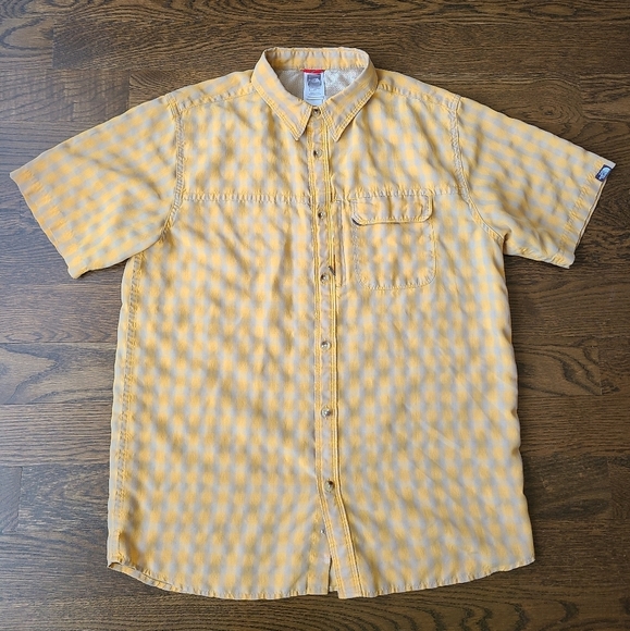The North Face Men's Yellow Checkered Shirt Sz.L/G - Picture 1 of 9